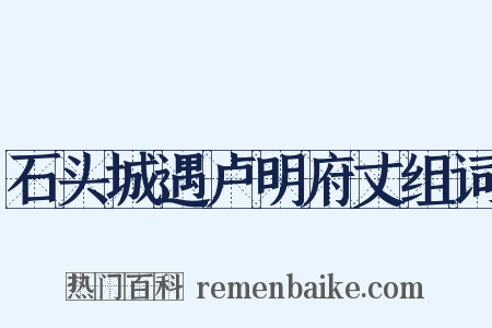 石头城遇卢明府丈组词是什么意思的图片